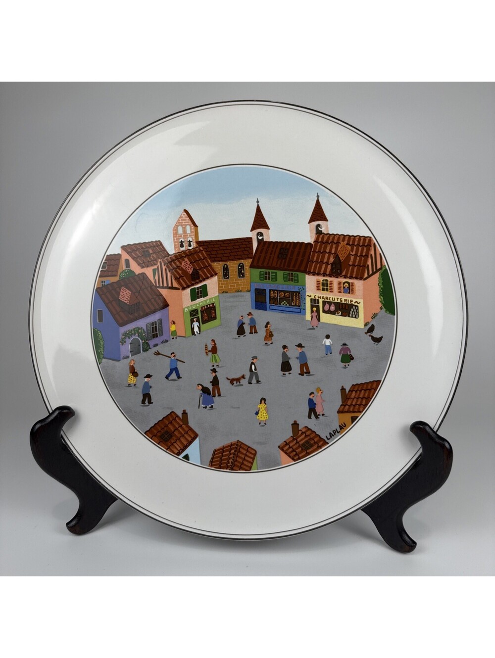 Villeroy & Boch Design Naif Laplau Village Scene 11.75" Plate Luxembourg